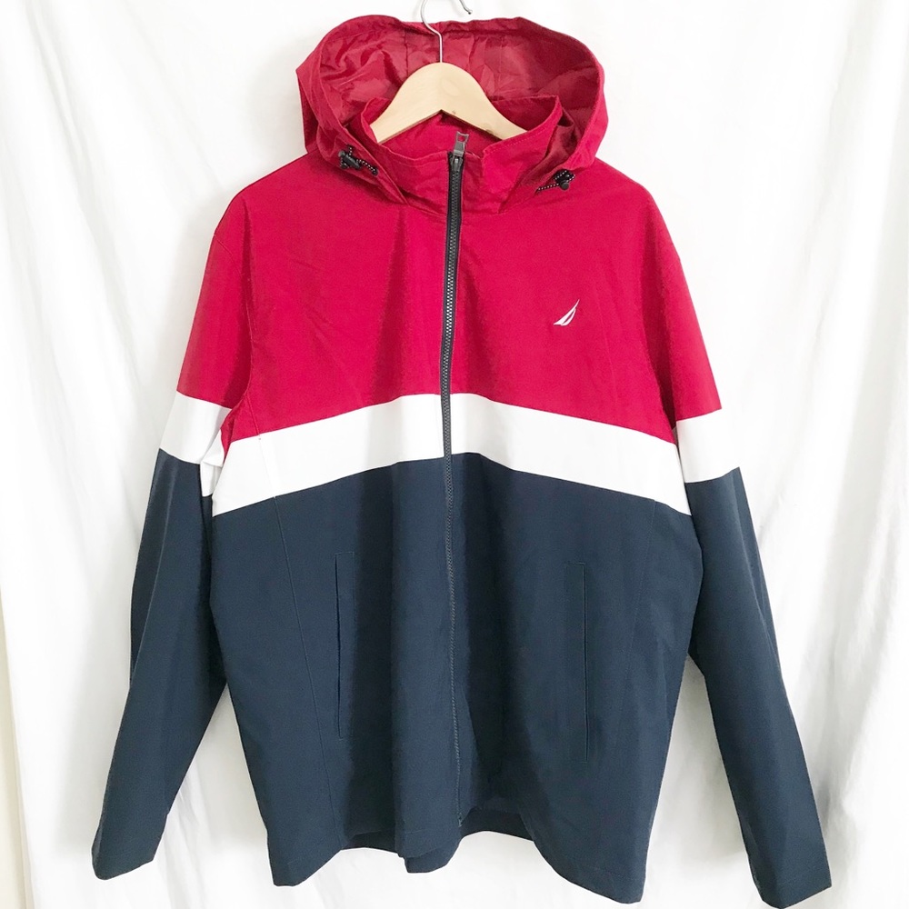 Nautica water resistant full-zip hooded jacket